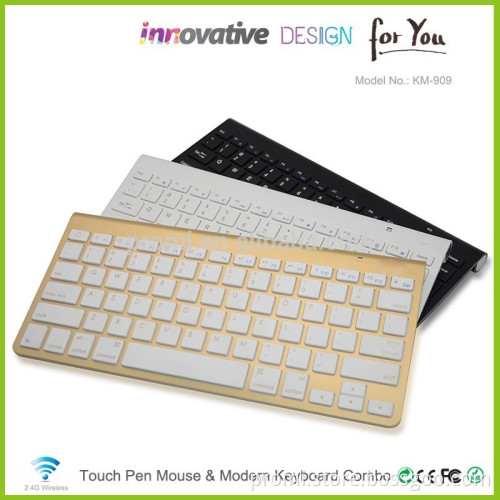 Fancy Electronic Gift For Business Partner Shenzhn Mini Wireless Keyboard With Gold Color KM909